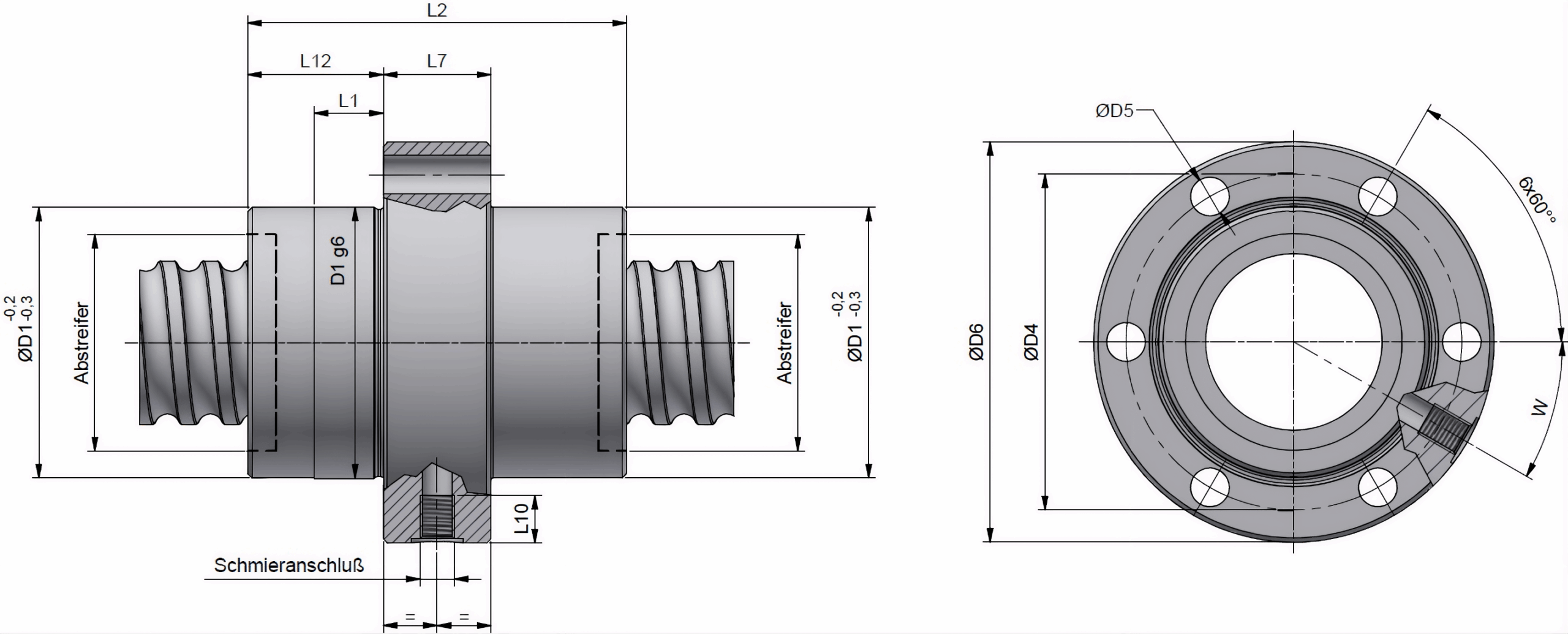 KGT Mittelflanschmutter